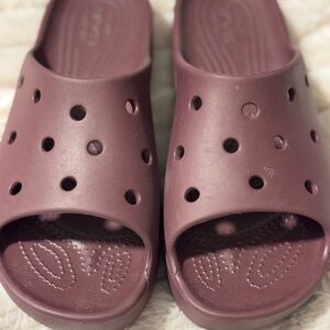 Crocs Burgundy Slide Sandals
